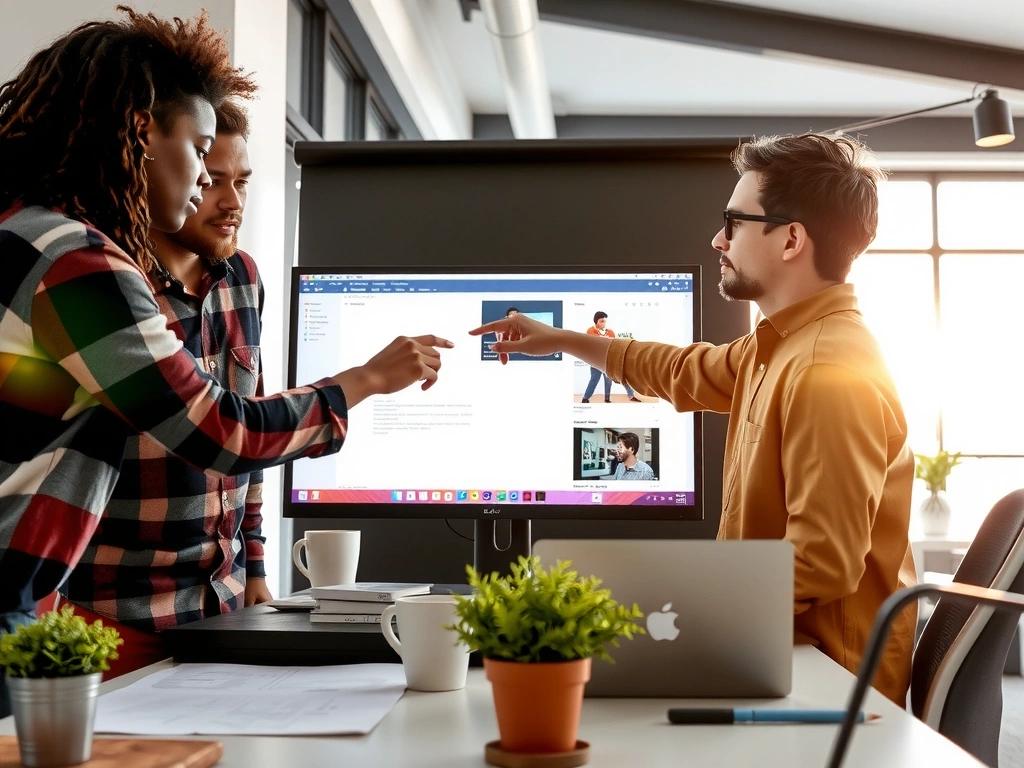 A team of designers collaborating on a new project