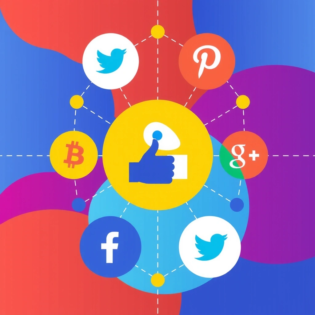 Social media icons connected by lines, representing social media marketing.
